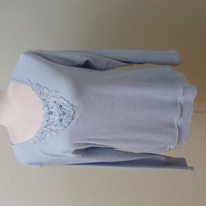 2/$15 Mountain Lake Beaded Lace Ribbed Knit Pullover